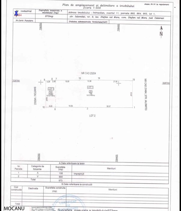 Teren intravilan 973m