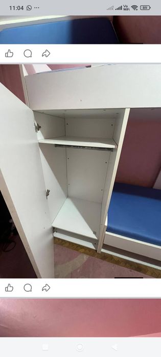 Pat etajat copii cu dulap si saltele inclus