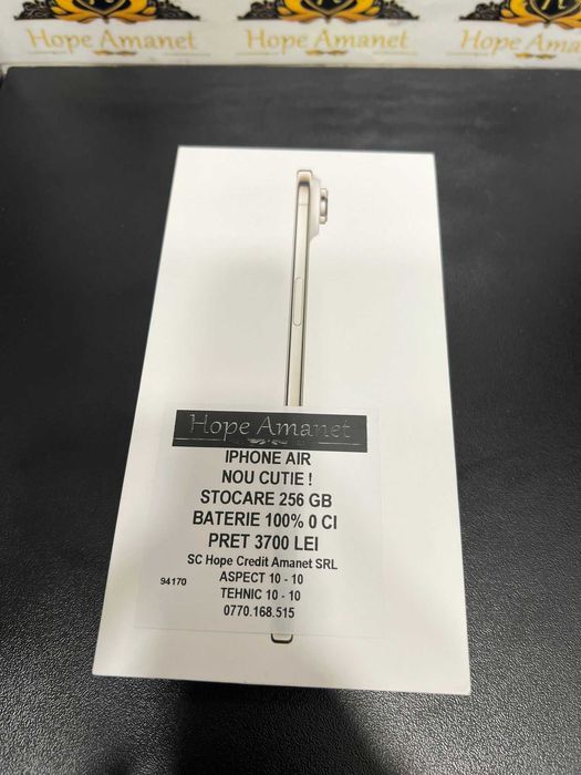 Hope Amanet P3 iPhone AIR / 256GB / 0 Cicluri de Incarcare