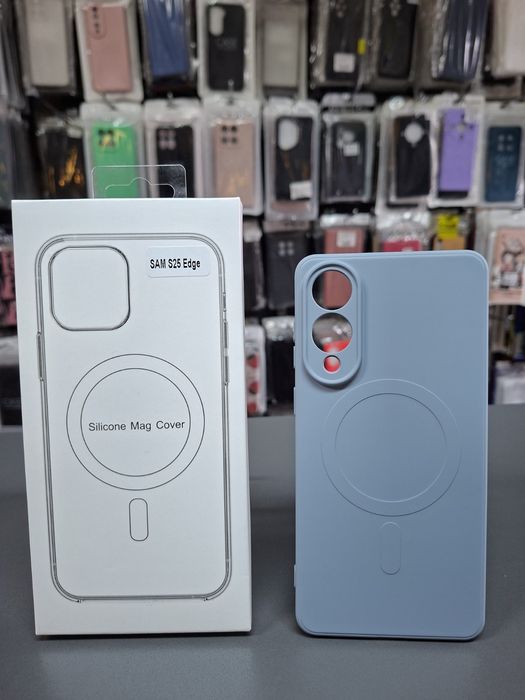 Гръб MagSafe за Samsung S25 Edge кейс за безжично зареждане