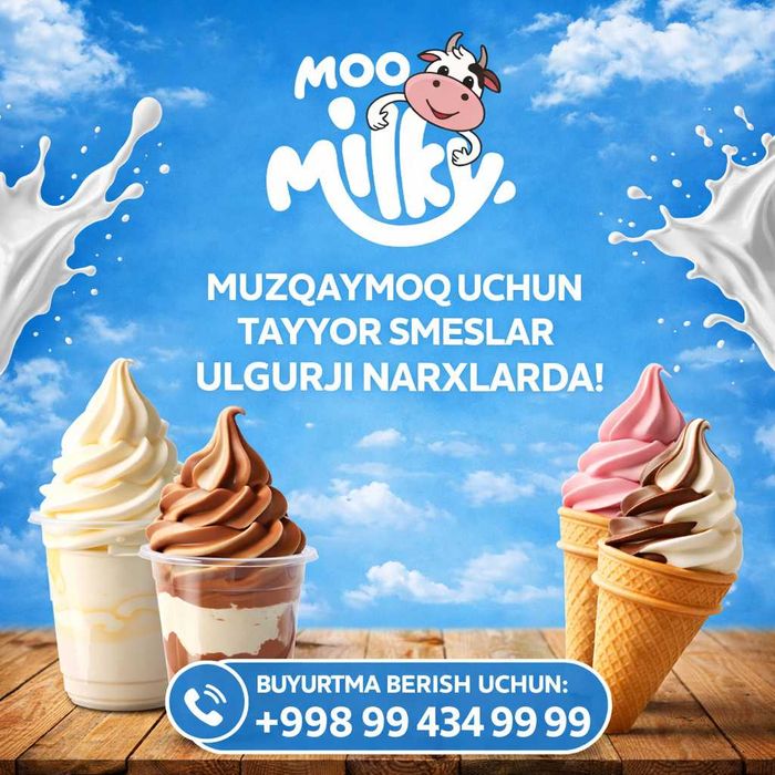 Muzqaymoq uchun smes (quyma va sharikli) – Moo Milky