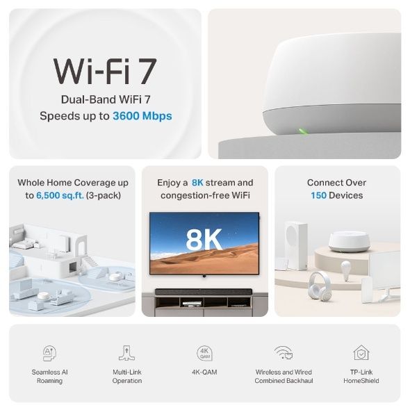Продавам 2 броя рутери/кули меш система DECO BE22 WIFI 7