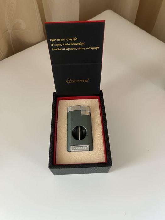 Луксозна запалка за пури Guevara с резачка – 3 цвята, подаръчна кутия