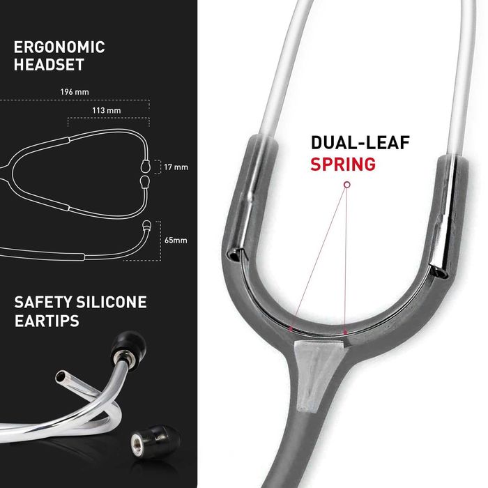 НОВ! Стетоскоп с двойна глава за лекари и студенти, с калъф