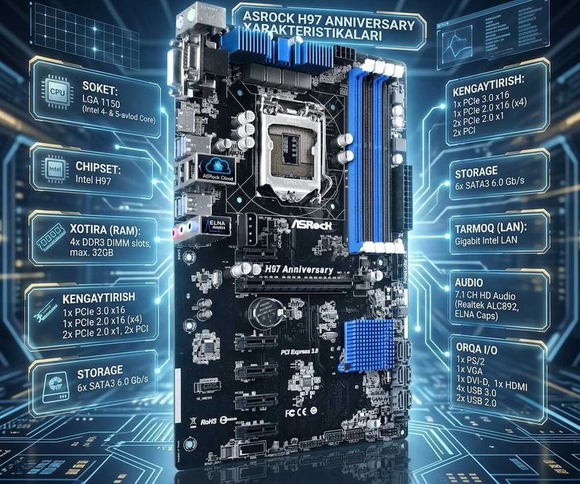 Asrock H97 Aniiversary+ Core i3 4130