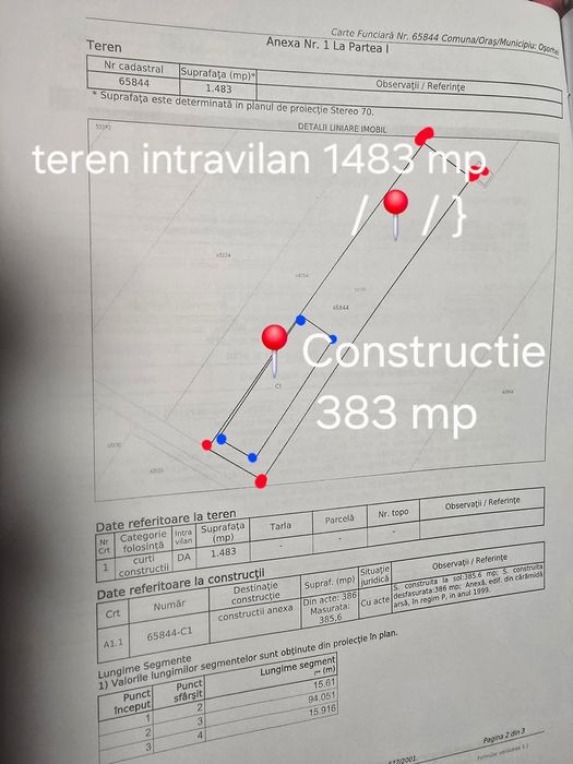 Teren  1483 mp+ costructie383 mp la 5 km de Oradea la drum  centură