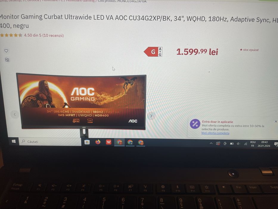 Monitor gaming curbat aoc , Sigilat