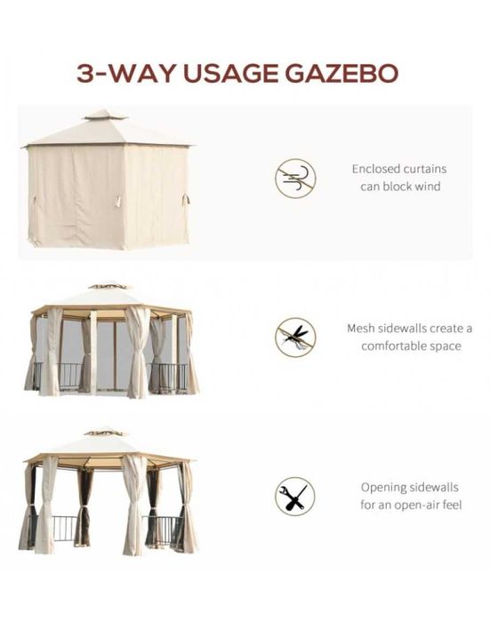 Градински павилион с двоен покрив