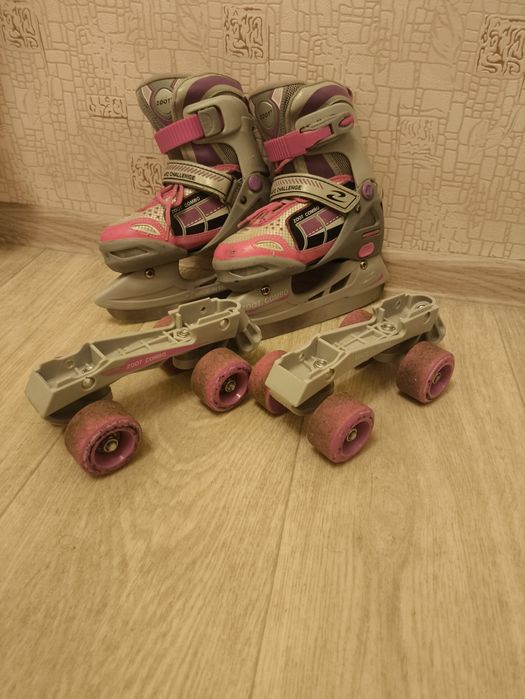 Коньки для девочек регулируемый размер от 30-35
