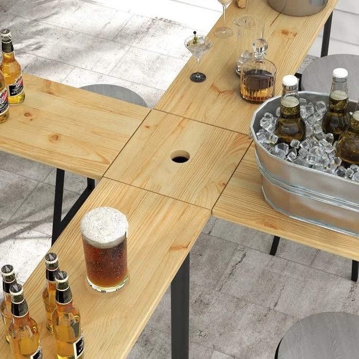 Outsunny маса за пикник, външна сгъваема маса, до 20 души, устойчива н