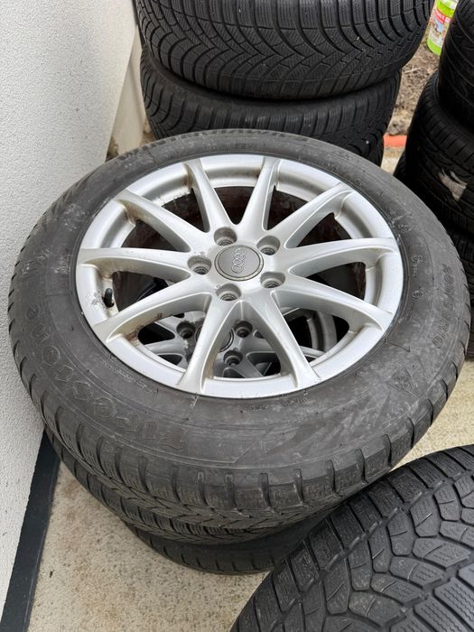 Roti Audi sau gama vag, 5x100, 205/60 R16 cu anvelope iarna