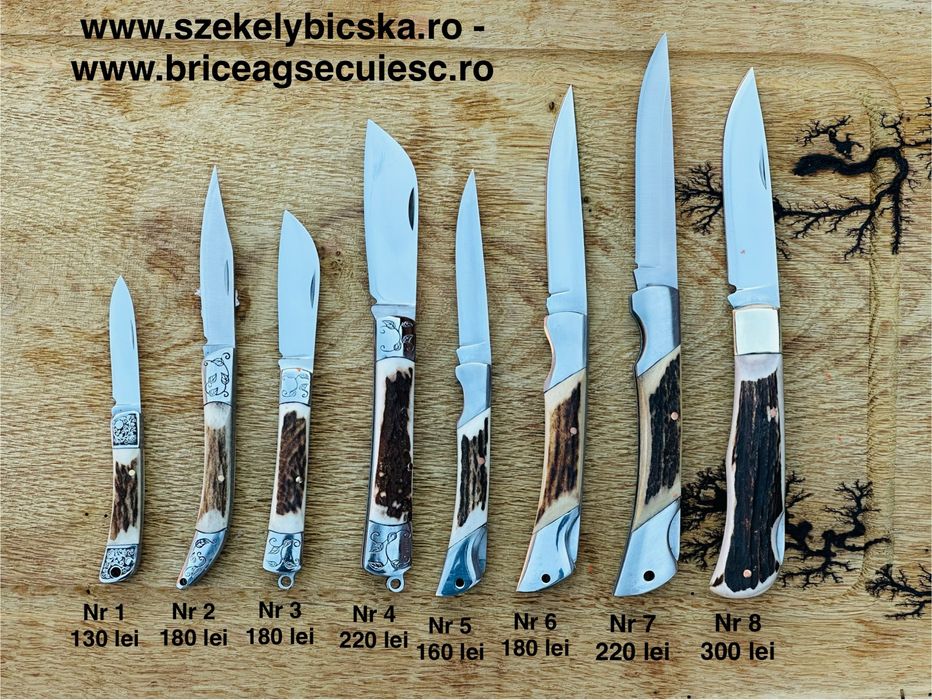 Briceag traditional secuiesc, Cutite lucrate manual, oieri, cioban, oi