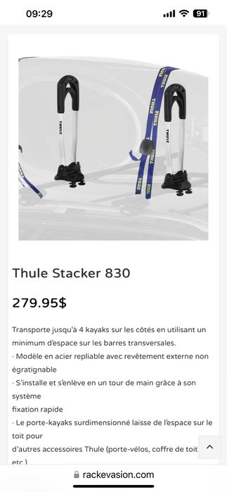 Thule Suporti Canoe Stacher 830