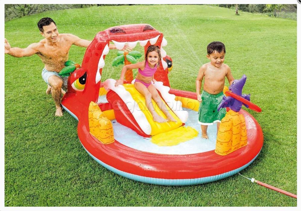 Бассейн надувной Динозавр-196х170х107 см. 150 литр Доставка бесплатно