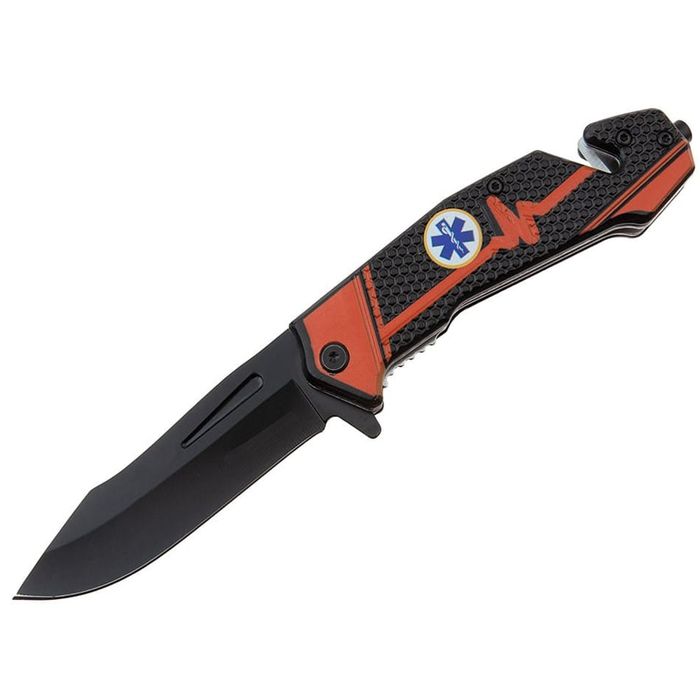 Briceag vanatoare, Medical Rescue, 22 cm, otel inoxidabil, negru