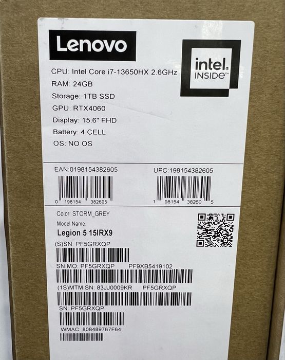 Lenovo Legion5 Gaming 15IRX9