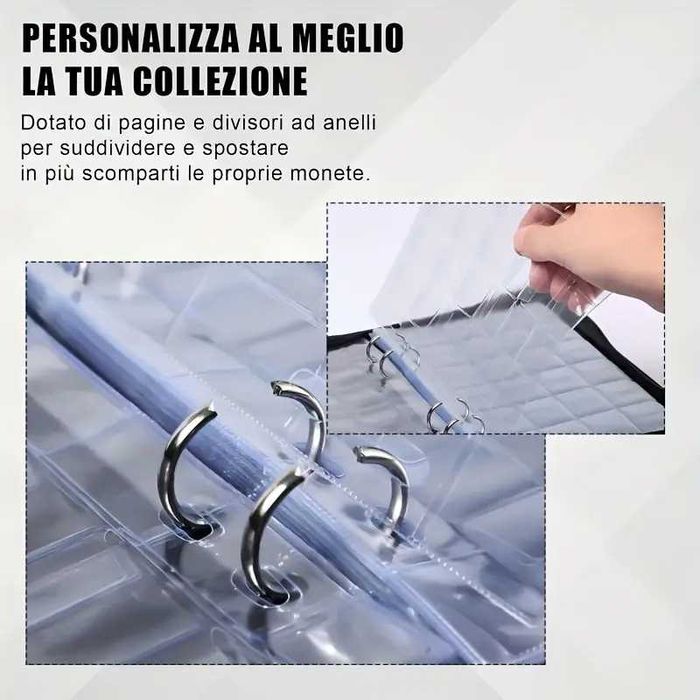 класьор за 480 броя монети до 30 мм. - Екокожа с цип