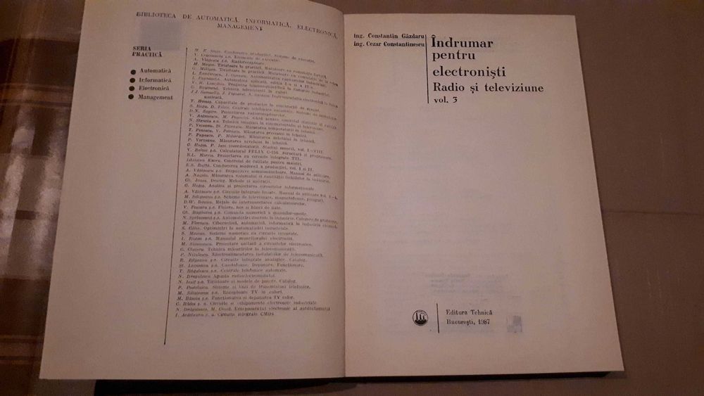 Indrumar pt electronisti radio si TV - Vol 3 - Gazdaru, Constantinescu