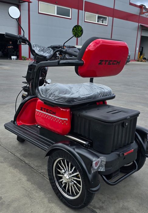 Tricicleta Electrica ZTECH ZT-16, model Nou 2026, Motor 1.200W, Acumulator 60V, 23Ah, Autonomie aprox. 50 km, Culoare Rosie, CIV Inclus
Disponibile in