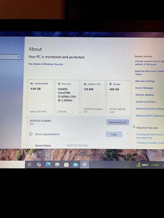 Laptop Lenovo 9.5/10 I Windows 10 Pro I Intel I5 I 460GB 4GB RAM I