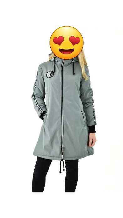 Демисезонная удлиненная парка-бомбер