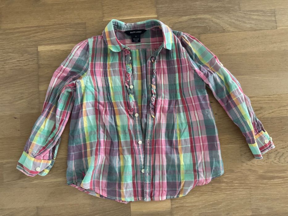 Cămașă Ralph Lauren fete, mărimea 6 ani, carouri pastel