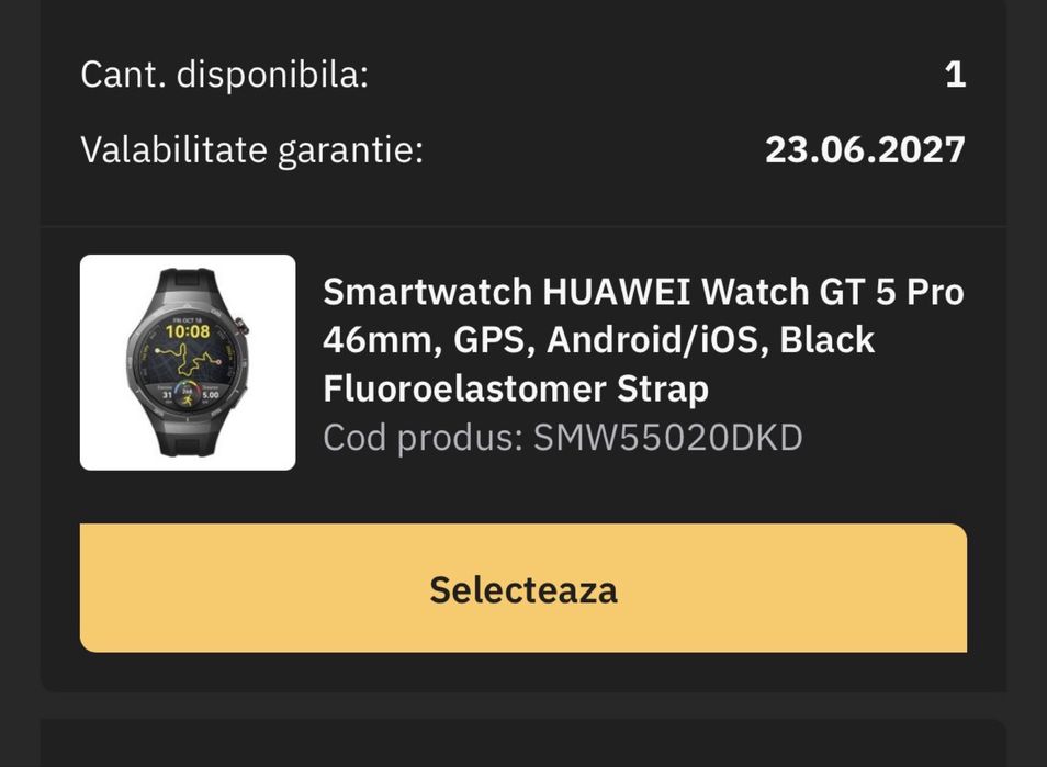 Vând ceas HUAWEI Watch GT  5 Pro
