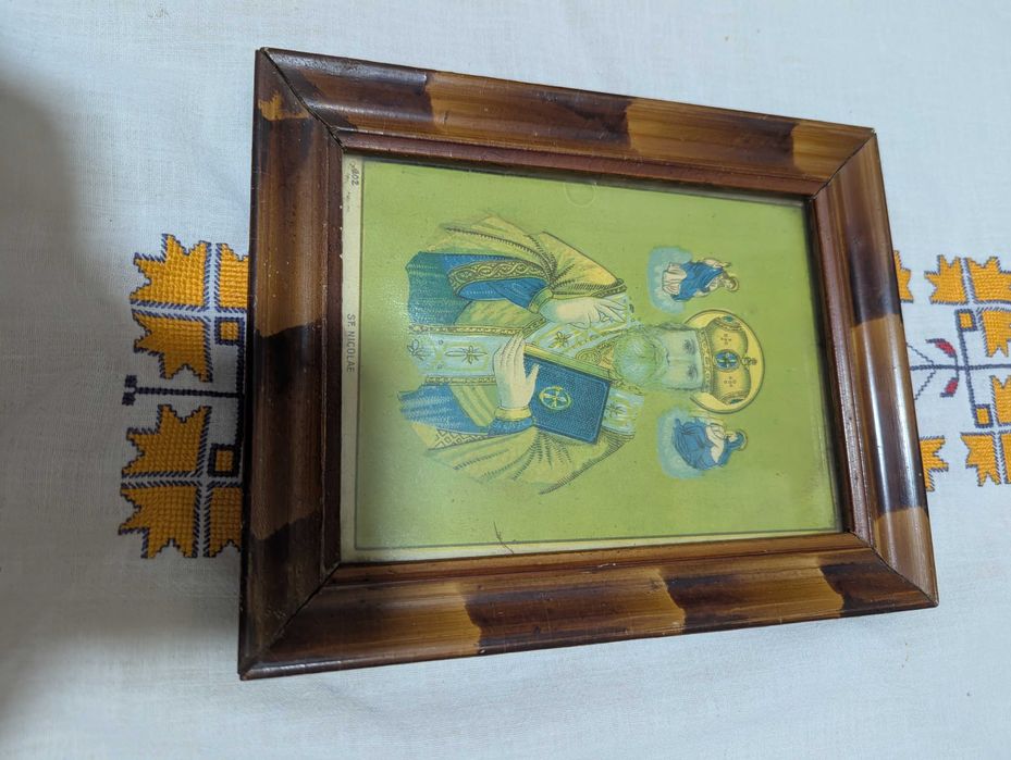 Icoana vintage cromolitografie, 1945