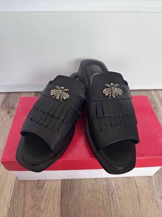 Papuci cu talpă joasă piele naturală damă