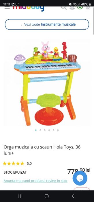 Orgă copiii aproape nouă