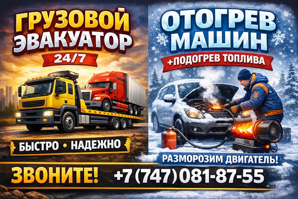 Грузовой Эвакуатор, отогрев машины, двигателя