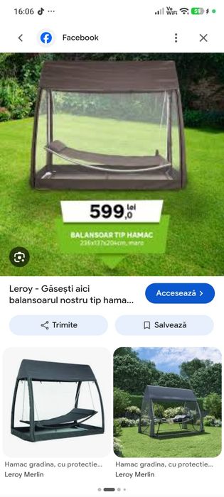 Balansoar tip hamac de două persoane