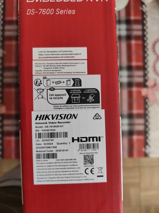 NVR Hikvision Acusense DS-7616NXI-K1