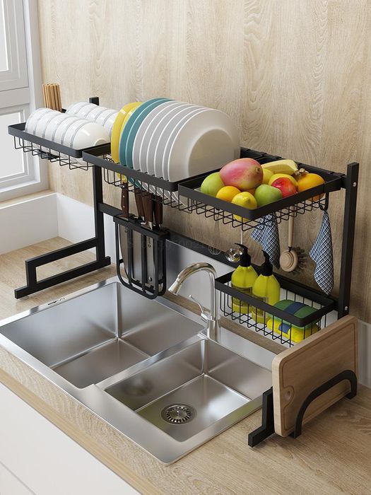 Устойчивая кухонная стойка из нержавеющей стали для раковины сушилка п