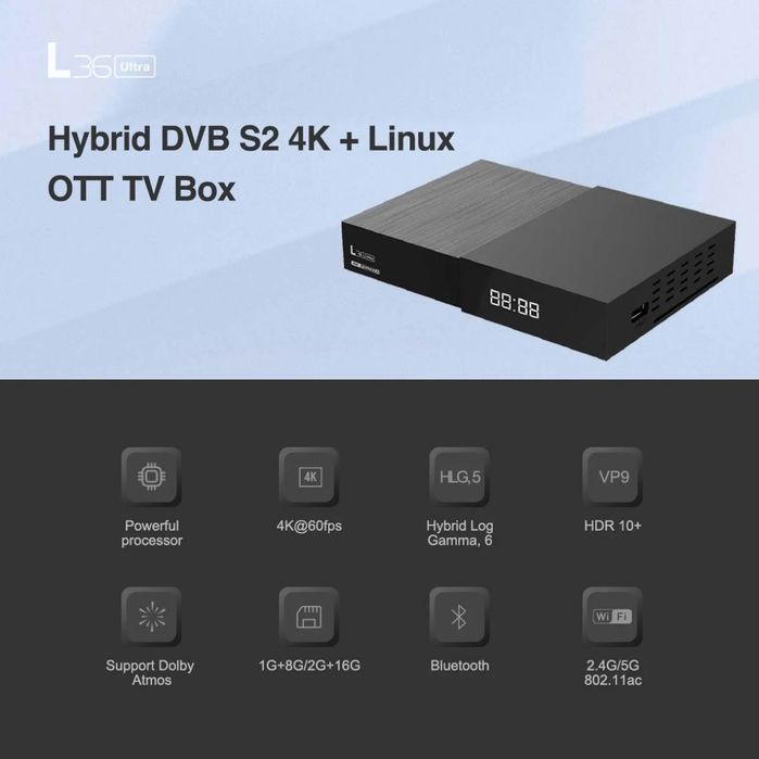Спутниковый Тюнер Linux 4K Define L36ULTRA Conax Irdeto+Шаринг 1год