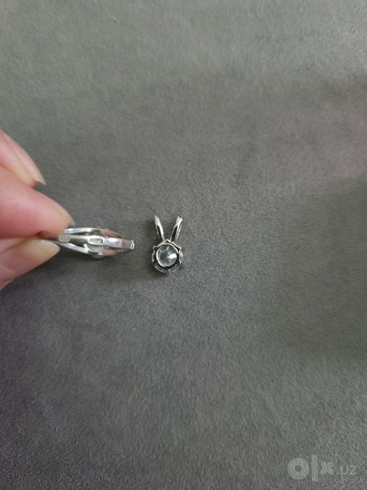 Серебряное кольцо + подвеска
