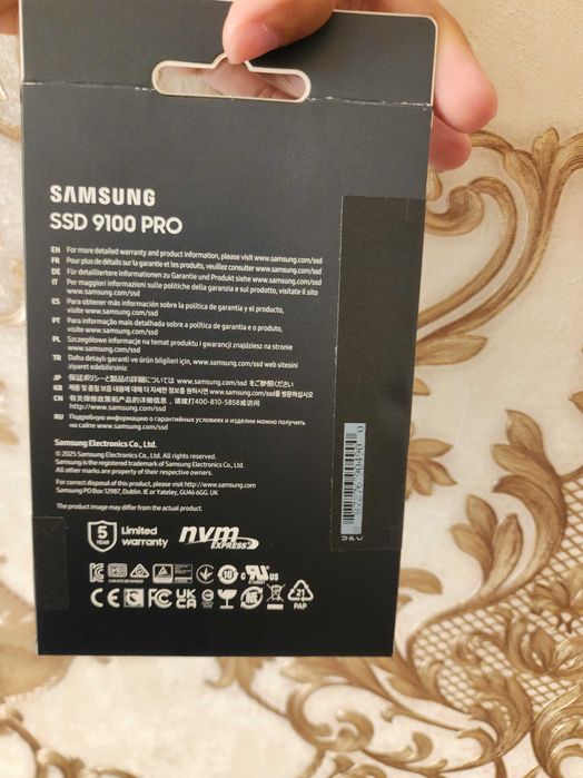 SSD M.2 Samsung 9100 PRO 2 TB PCIe 5.0x4 M.2 2280.Новый запечатанный!