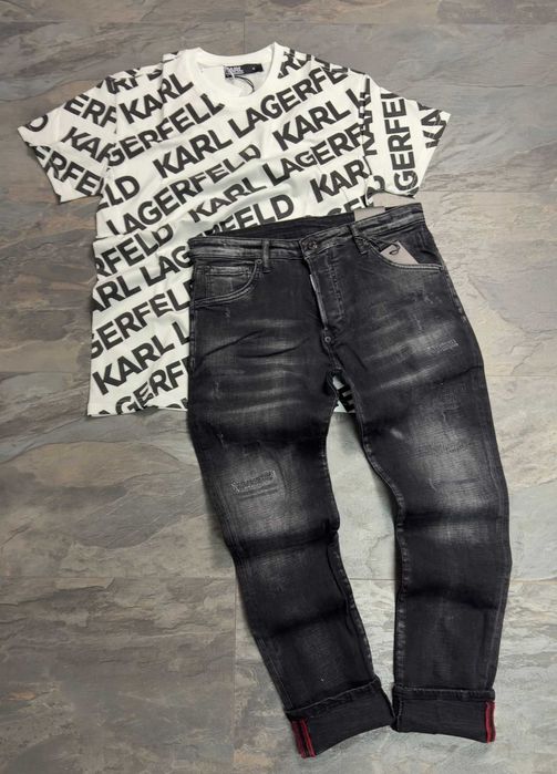 Мъжки Дънки + Тениска Balenciaga