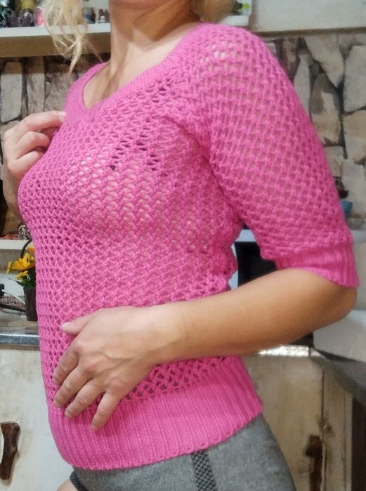 Bluza de lana de culoare roz