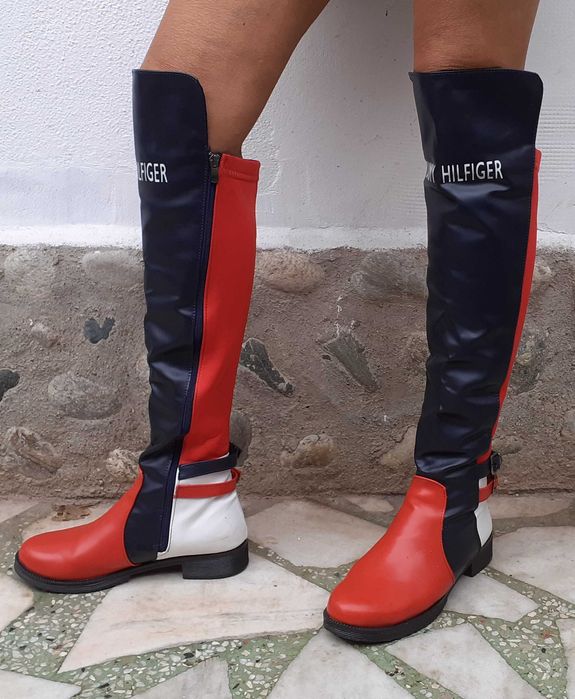 Cizme damă Tommy Hilfiger piele imitație