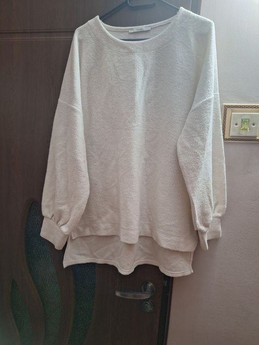 Pulover alb dama bumbac  bust 125,130