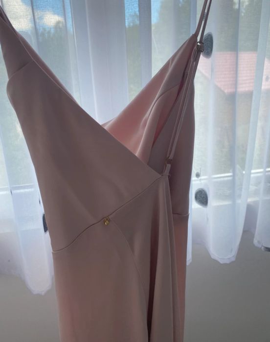 Rochie lungă satin POEMA / Rochie eveniment / Nuntă mărimea 38