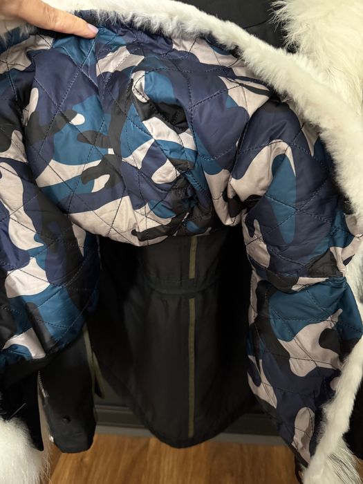 Geacă cu blană naturală de iepure și vulpe – Mărime S-M