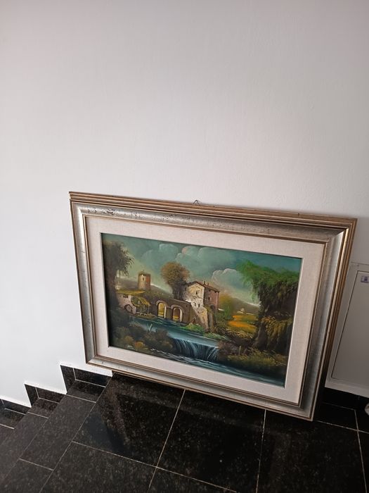 Tablou Deosebit Peisaj Din Italia Pictat Și Semnat Dimensiuni Mari