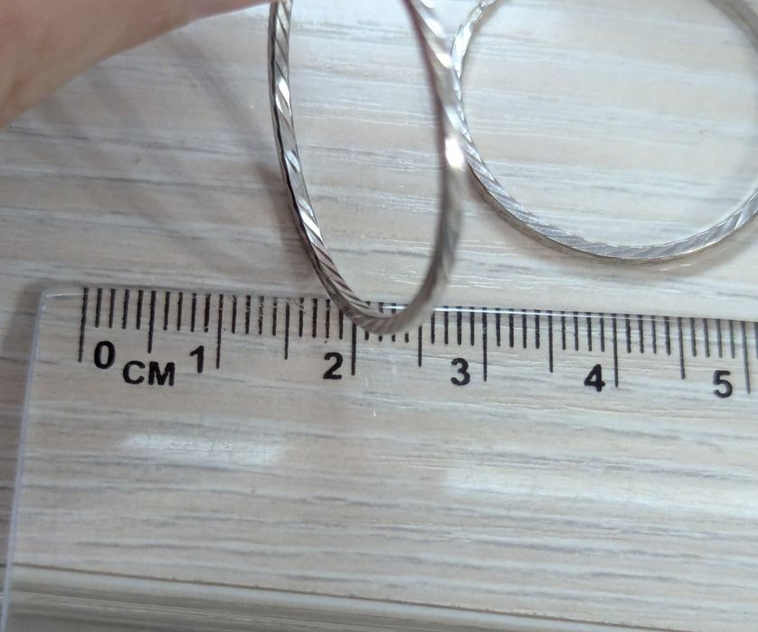 серьги конго кольца серебро 925