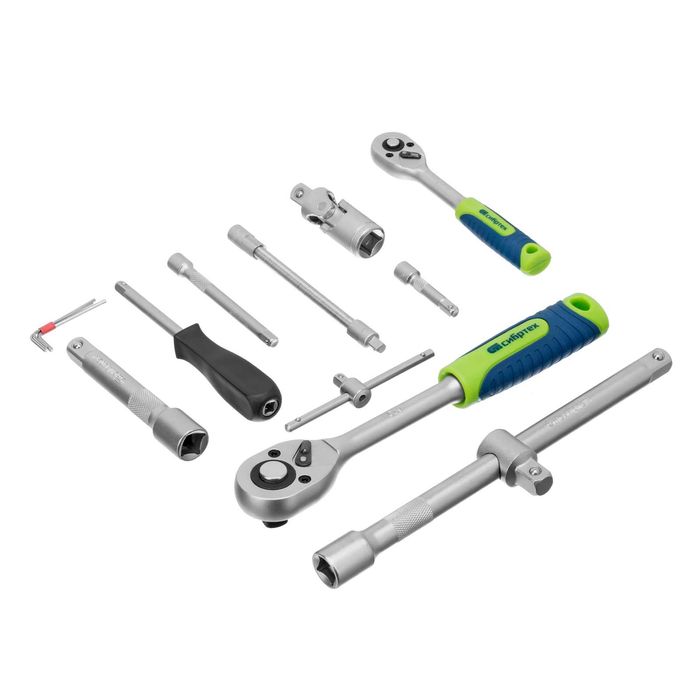 Набор инструментов, 1/2", 1/4", пластиковый кейс, 94 предмета. Сибртех