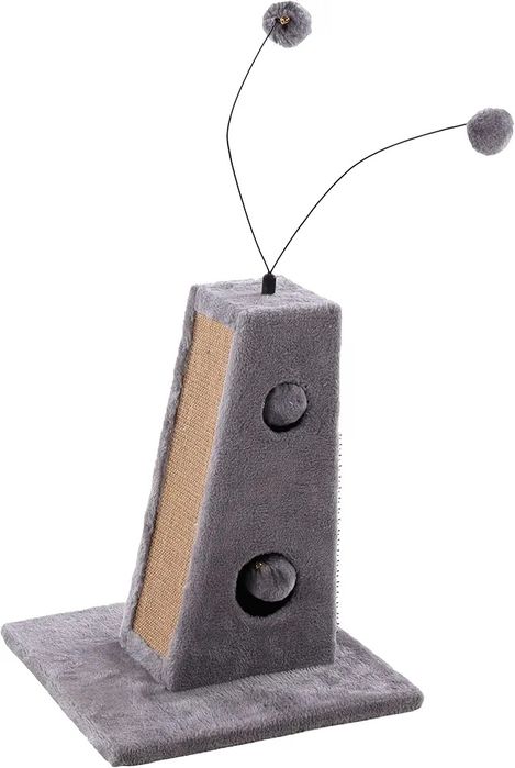 Драскалка за котки с гумена четка и камбанки – игра и грижа за нокти