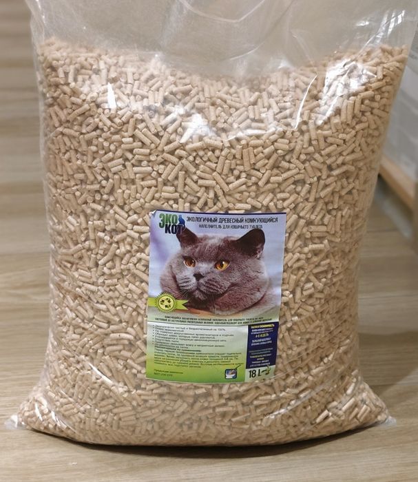 Древесный комкующийся наполнитель