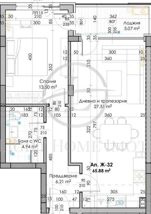Реф. 925 Двустаен апартамент Южен