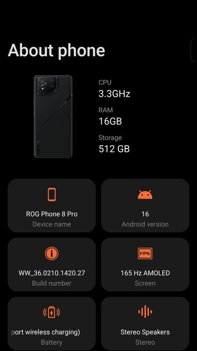 Asus ROG 8 Pro 512GB 16RAM / Асус Рог 8 про , гаранция до 03.2027